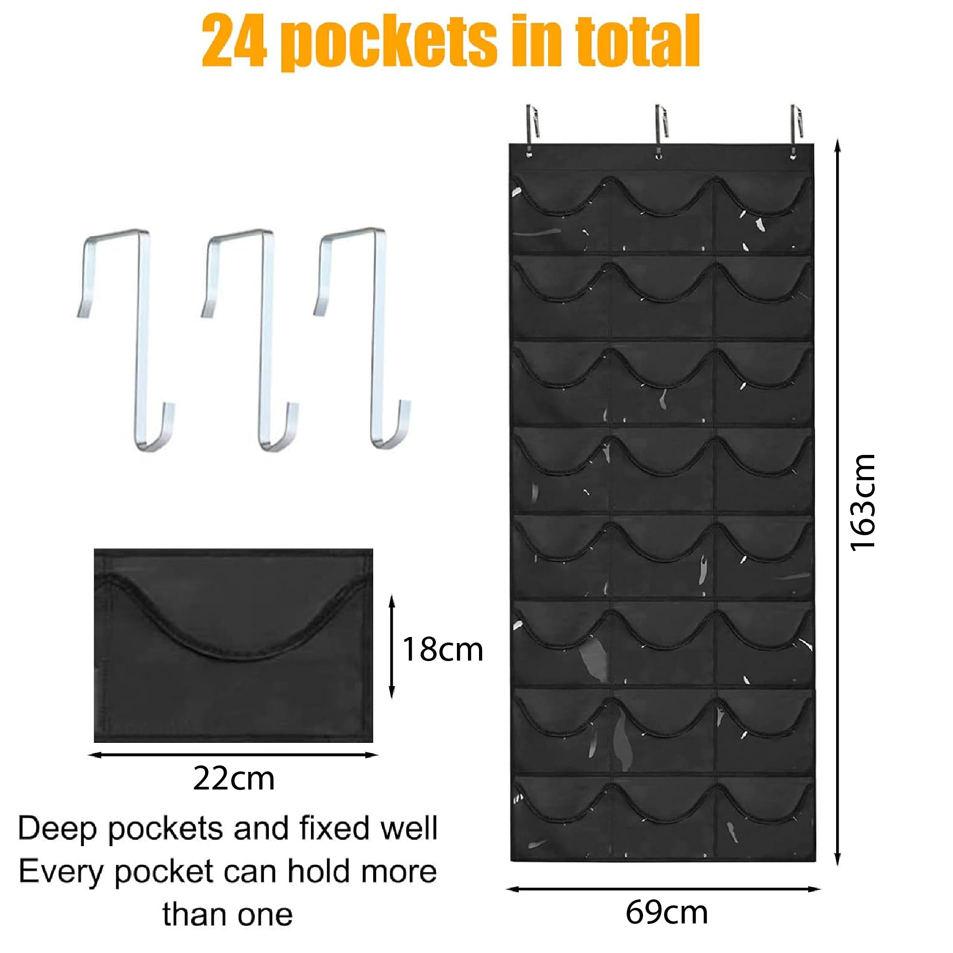 Miniatura 4 de Organizador De Gorras Colgante De Puerta